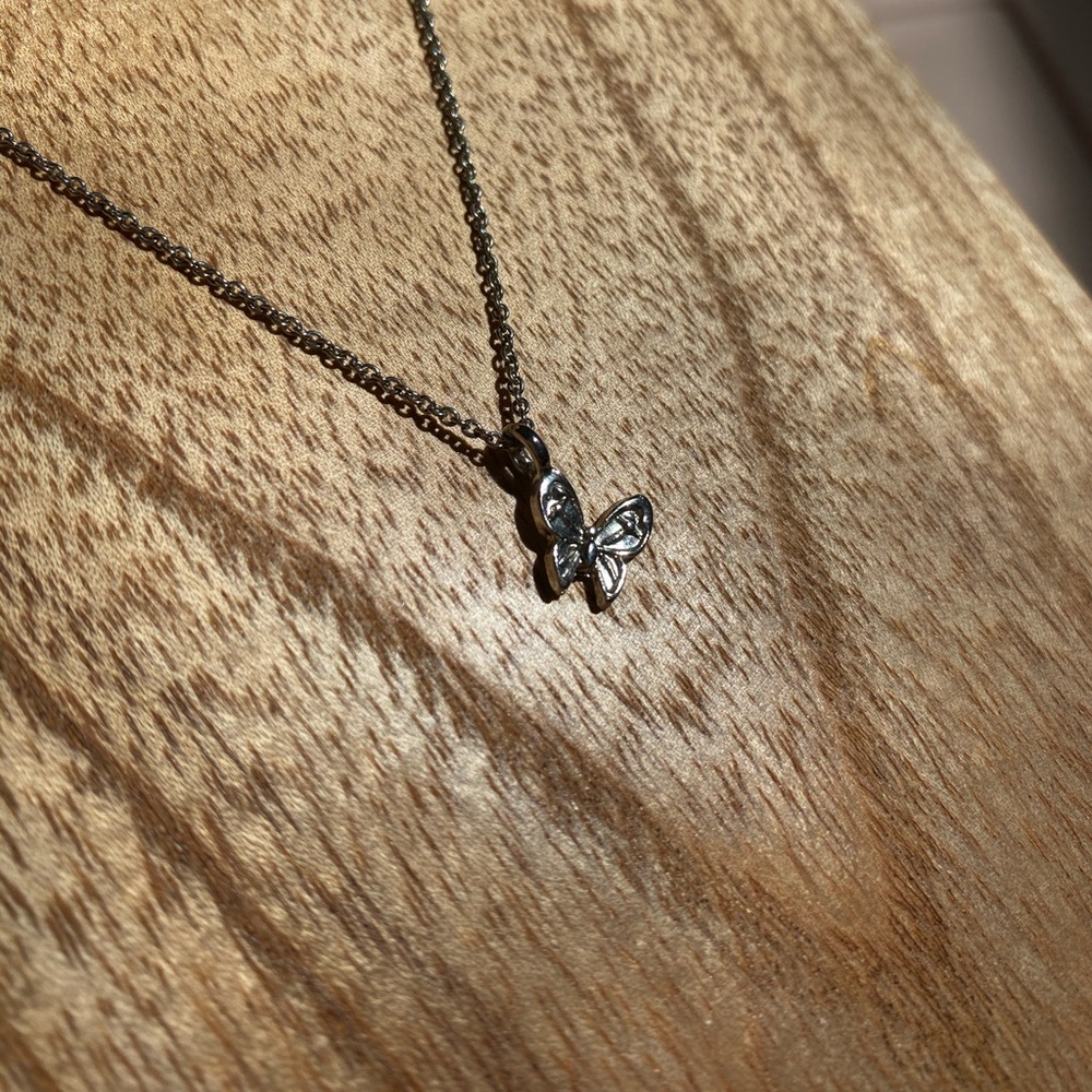 Silver butterfly necklace